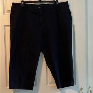 Women’s slimming NAVY blue nautical 100% cotton capris